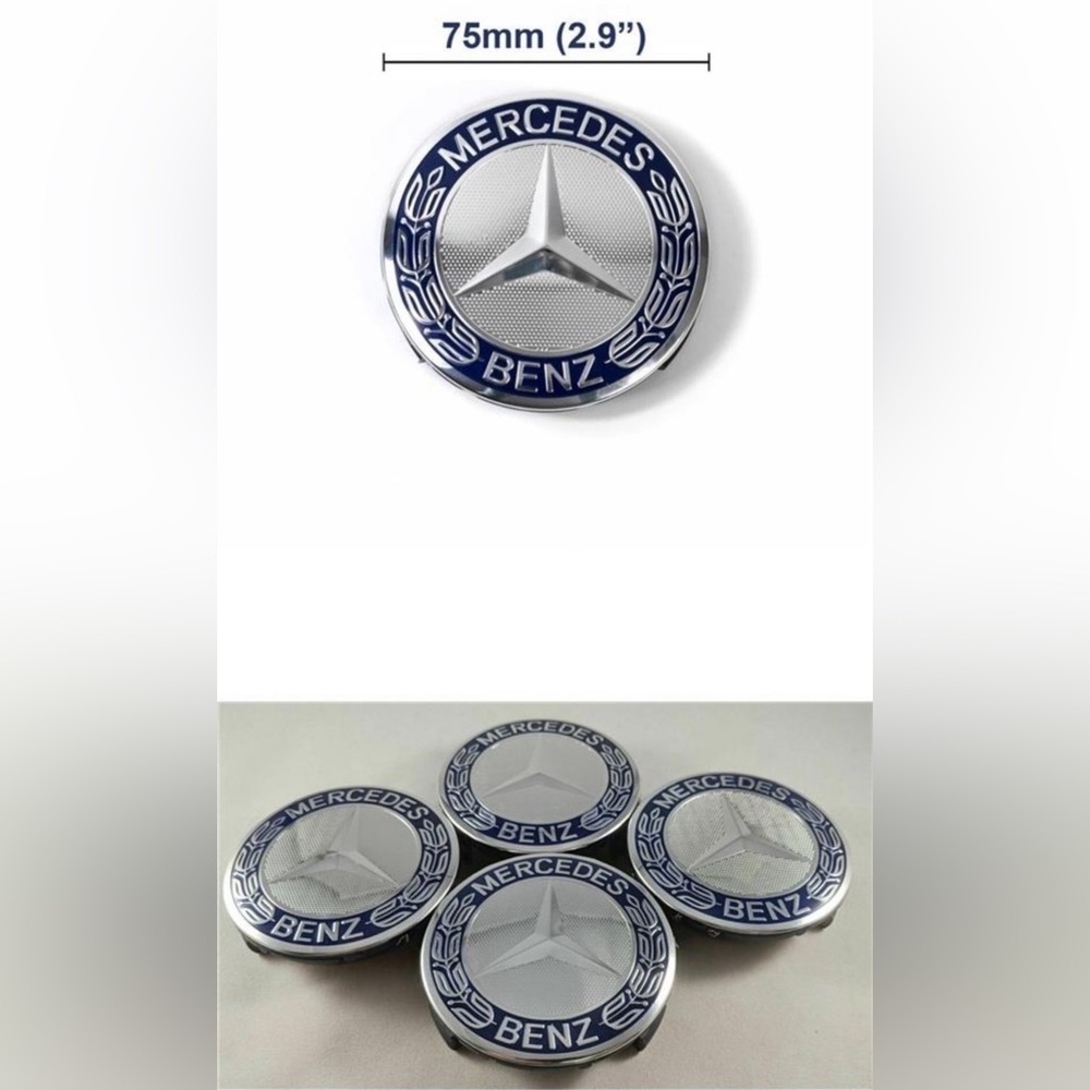 NEW Mercedes Benz 75MM Wheel Center Hubcaps